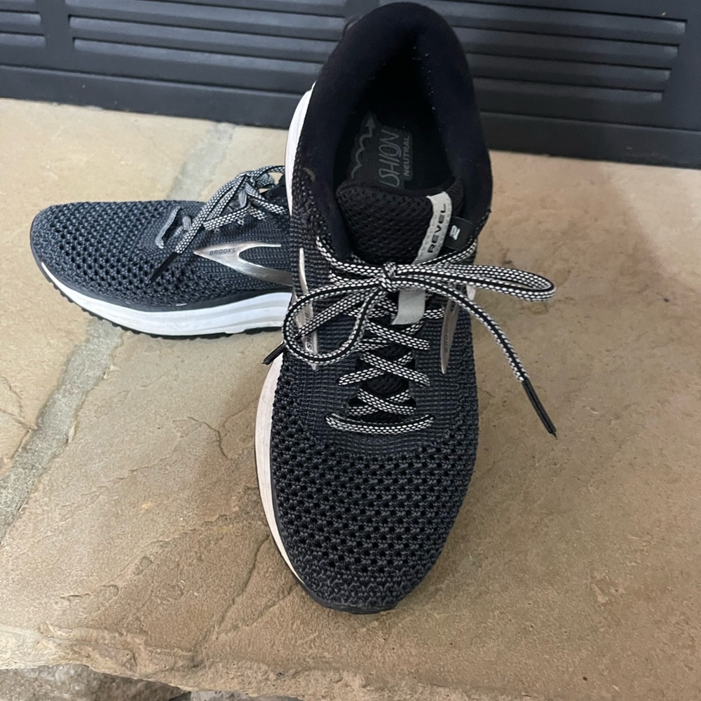 Brooks Black and White Athletic Shoes